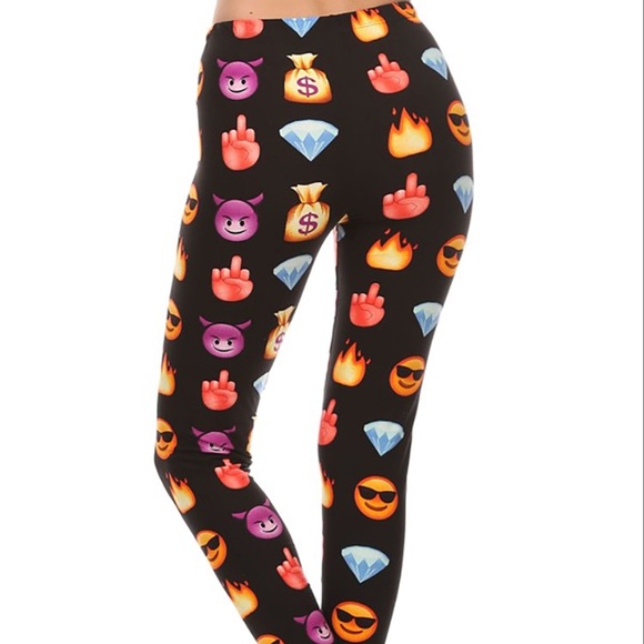vibrant vixen Pants - Emojis fun fashion leggings style 1663